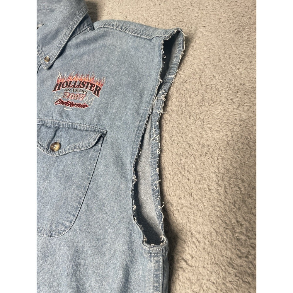Vintage Y2K Biker's Edge Hollister Motorcycle Rally Button Down Shirt Mens 2XL - Picture 7 of 9